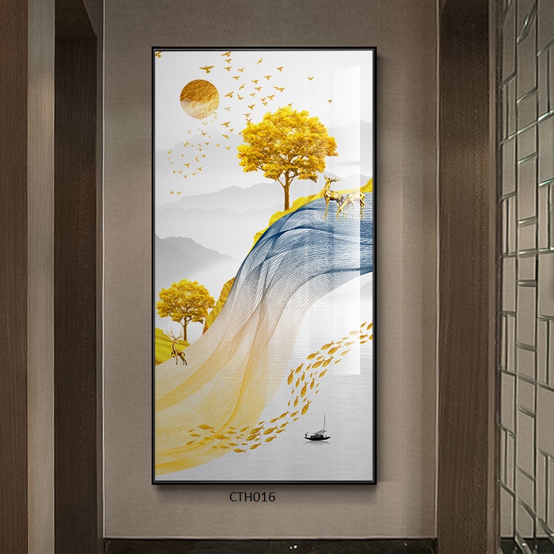 Tranh Tráng Gương Treo Tường, Hình Hươu Tài Lộc Phong Thủy  Dùng Trang Trí Nhà Cửa, Làm Quà Tặng -Simplehouse