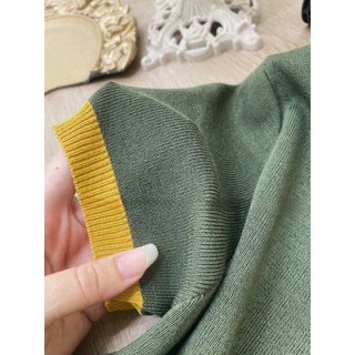 [ ẢNH TỰ CHỤP ] SÉT LEN RÊU VÀNG-LEN 54 - anvintageclothes