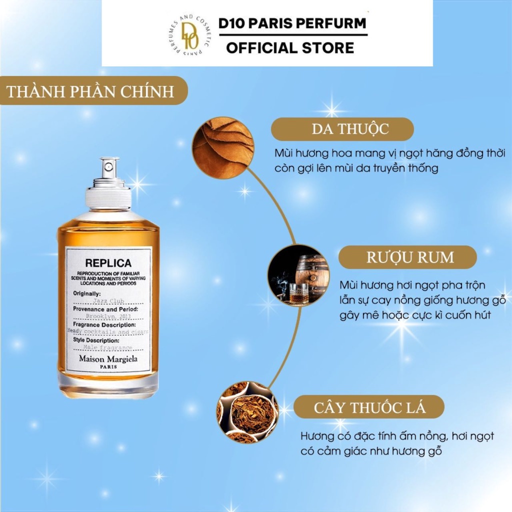 Nước hoa nam nữ thơm lâu Replica Jazz Club lưu hương 6-12h phong cách thu hút nổi bật.