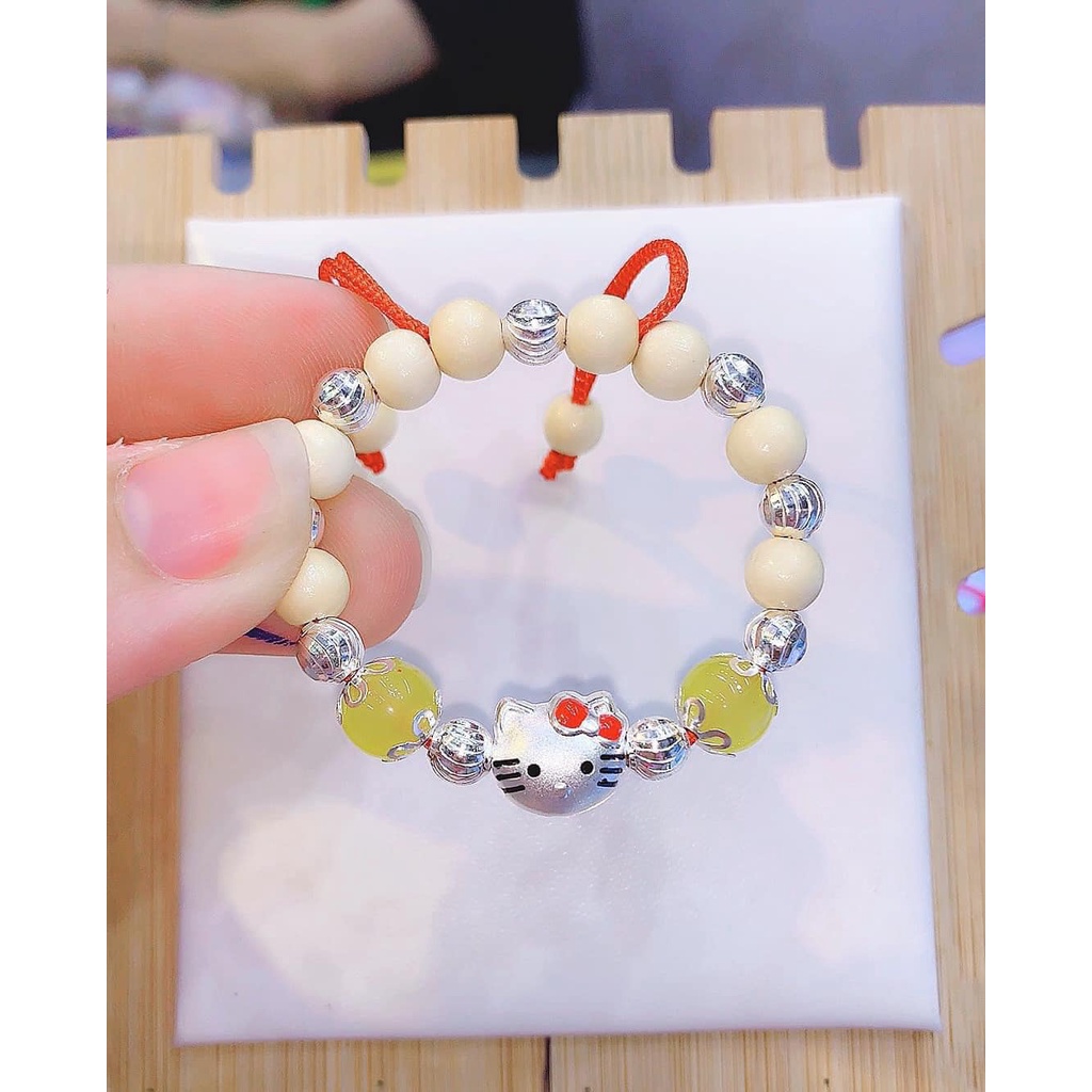 Vòng dâu tằm con giáp mèo bi bạc ta