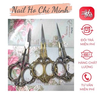 Kéo cắt phom móng giả loại tốt, hoa văn cổ điển chuyên dụng cho dân làm móng