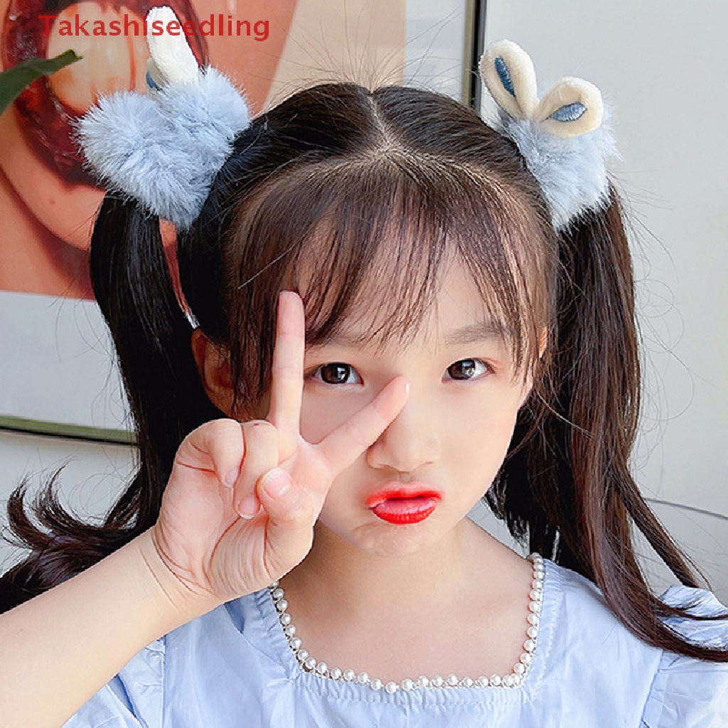 Dây Cột Tóc Tai Thỏ Phủ Lông Màu Sắc Ngọt Ngào Xinh Xắn Cho Nữ