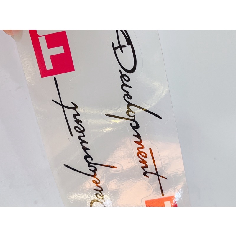 Tem dán chữ TRD đỏ đen in trong suốt trang trí xe máy, oto có sẵn keo phía sau