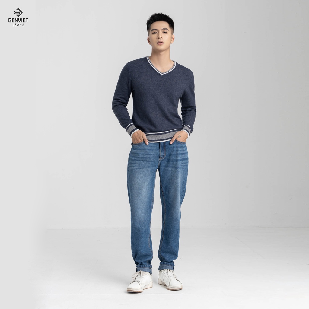 [Mã FATOP12 giảm 30K đơn 150K] Quần Jeans Nam Genviet Jeans Chất Bò Denim Col Thụng T1104J8013