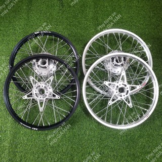 Bánh Căm RAIDER  SATRIA F150 Đùm Mạ CROM Kèm Lòng Đĩa CNC Niềng Nhôm Thái Lắp Như ZIN HTH04 MSPX A22