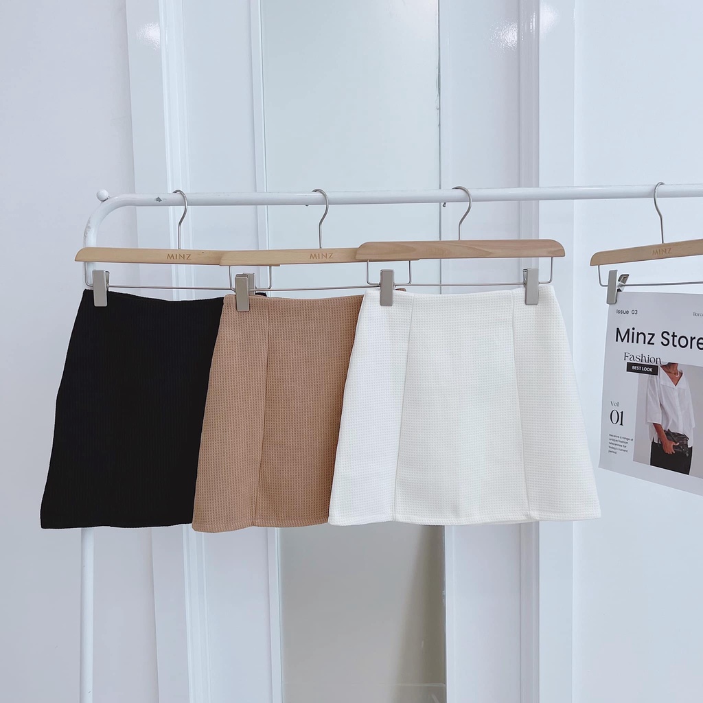 Chân Váy Dạ Dáng A Ngắn Quảng Châu Nữ Minz Store Mã 6321, Thiết Kế Basic Hàn Quốc