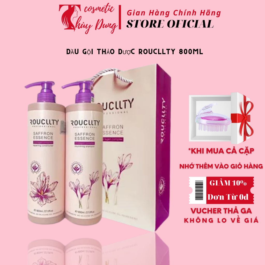 Dầu Gội Thảo Dược ROUCLLTY 800ml  Kí.ch Thí.ch Mọc Tóc Sạch Gàu Suôn Mượt Lưu Hương Lâu