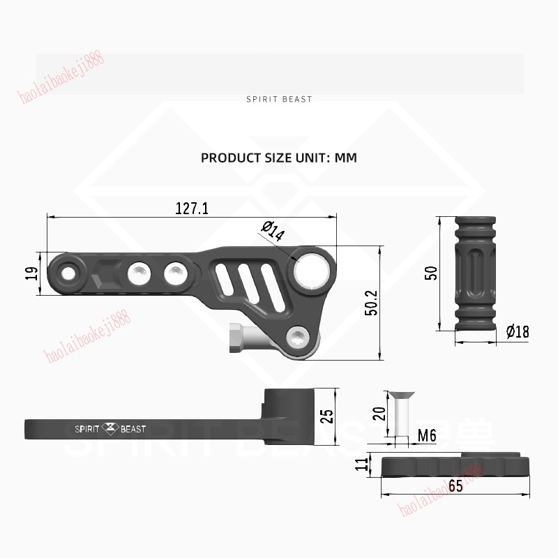 Bàn Đạp Mở Rộng Bằng Hợp Kim Nhôm Cho Xe Honda CBF190R / X CB190R RR150