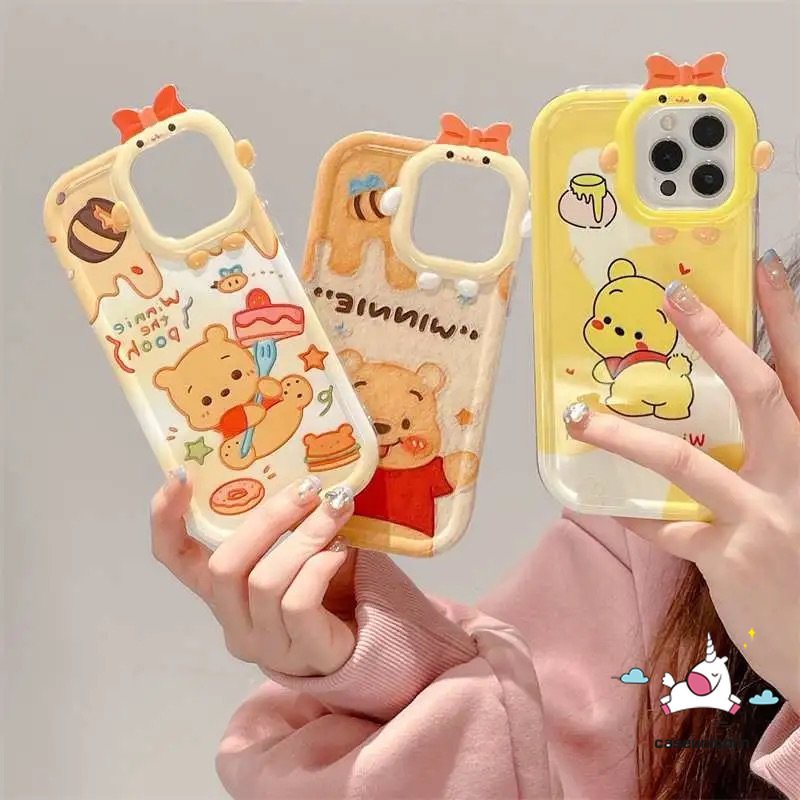 Ốp Điện Thoại Họa Tiết Hoạt Hình Winnie the Pooh 3D Cho iPhone 11 14 13 12 Pro MAX 7 8 6 6S 14 Plus XR X XS MAX SE 7plus