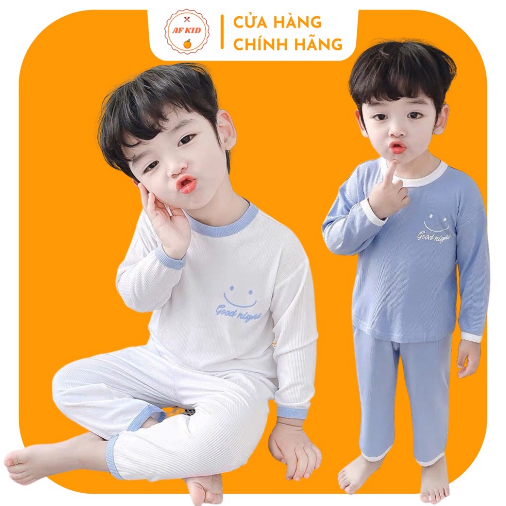 Bộ quần áo trẻ em 7-27kg dài tay AF KID Goodnight cho bé trai bé gái, vải len tăm cao cấp siêu co giãn và mềm mịn