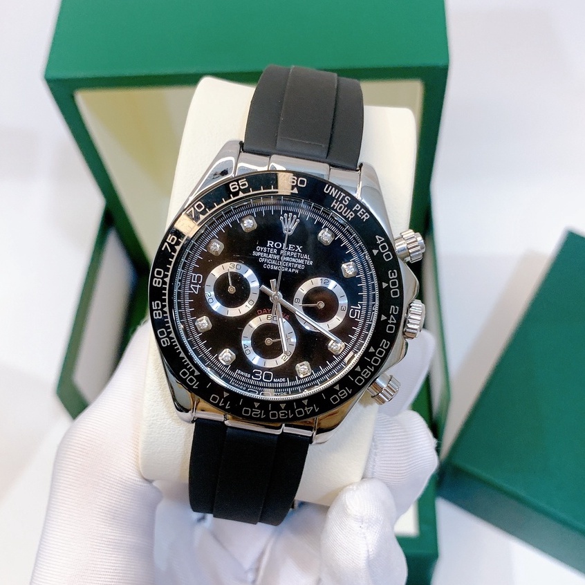 Đồng Hồ Nam Rolex - Size42mm, 116519G Mặt Số,6 Kim, Dây Silicone ,Máy Pin Dành Cho Nam Bảo Hành 3 Tháng