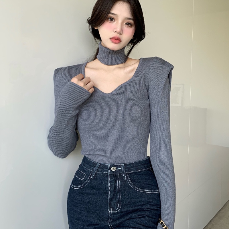 IELGY Áo sweater Cổ Lọ Ôm Dáng Thời Trang Cho Nữ