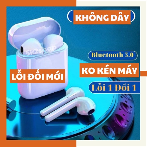 Tai nghe bluetooth I12 TWS Không Dây Cảm ứng chạm cực nhạy có mic đàm thoại cùng cho các dòng điện thoại