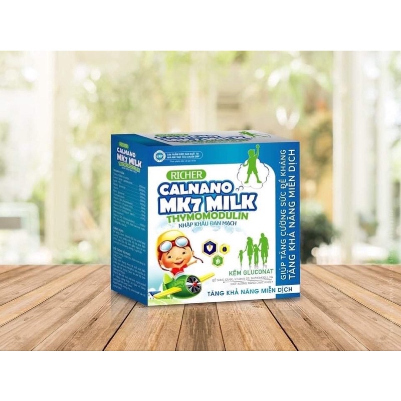 1 hộp Calnano MK7 Milk tăng đề kháng, tăng miễn dịch mẫu mới con khủng long( hộp 20 ống)