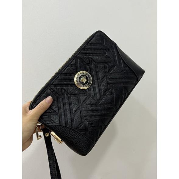 Clutch cầm tay versace nam chất da thật kèm khoá bảo vệ