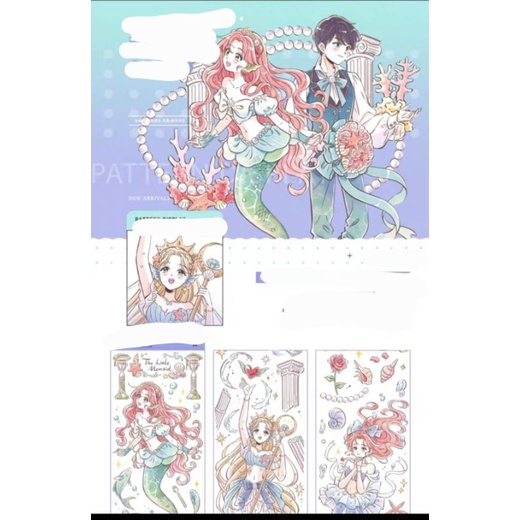 Washi tape 4.8x75cm hãng Tiệc trà Alice họa tiết Nàng tiên cá