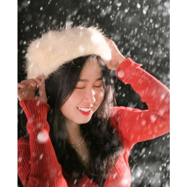 Mũ lông giữ ấm tai thiết kế thời trang dành cho nữ, mũ lông boho, băng đô lông Mông Cổ