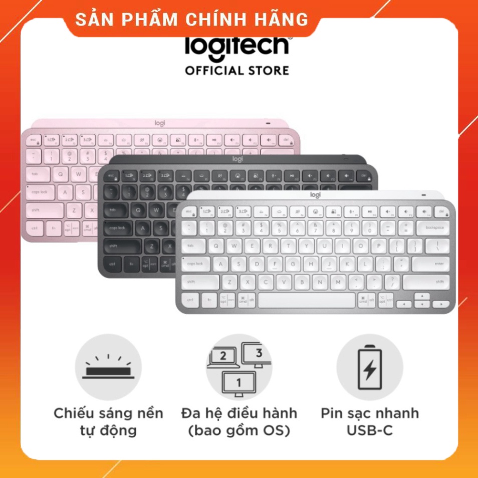 Bàn phím không dây Bluetooth Logitech MX Keys Mini - Nhỏ gọn, Phím tắt thông minh, Có bản cho Mac