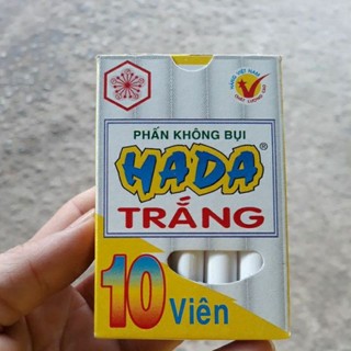 Hộp 10 viên phấn viết bảng hada - phấn khô không bụi