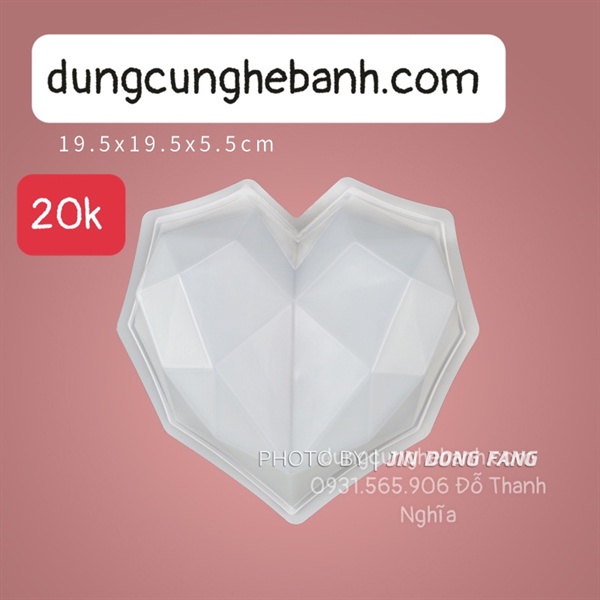 KHUÔN NHỰA Đế Trái Tim Kim Cương 19CM