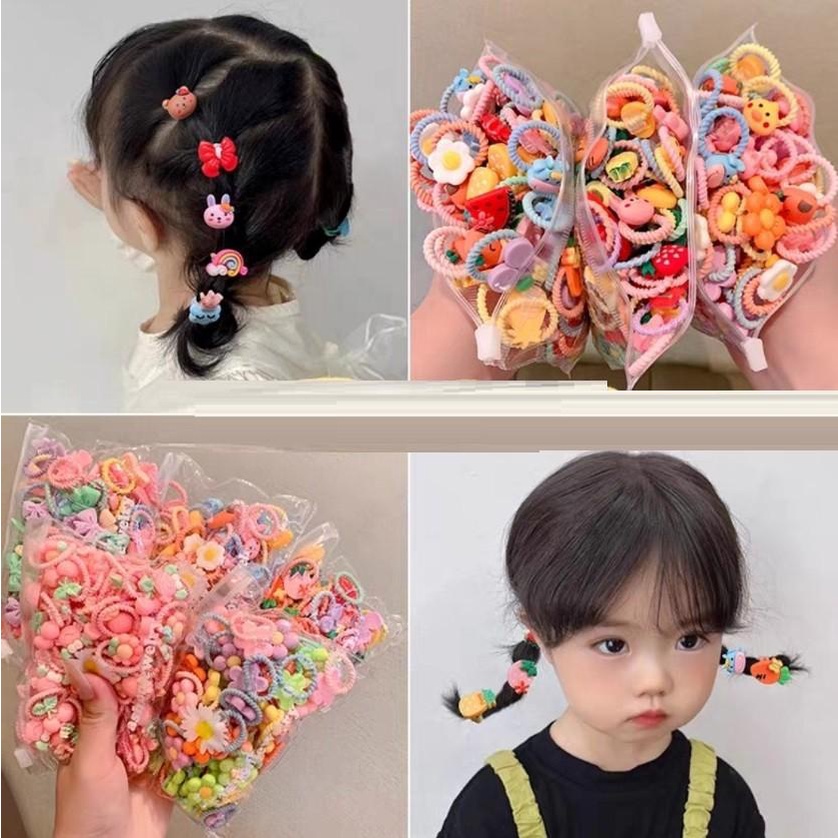 Chun buộc tóc cho bé, dây cột tóc Hàn Quốc 50 cái Fasshion Jewelry - Thingkids