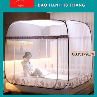Màn chụp tự bung đỉnh vuông - Mẫu mùng chụp tự bung người lớn chống muỗi gấp gọn tiện dụng