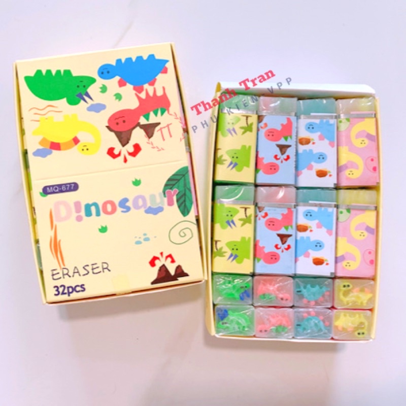 Lốc 32 Cục Gôm Hình Khủng Long Dạng Thỏi