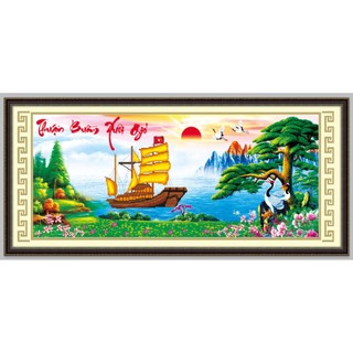 Tranh thêu chữ thập Thuận buồm xuôi gió 3D Ailuo AL53575 |105x50cm| [Chưa Thêu]