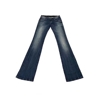 (sẵn) Quần jean lưng thấp cạp ngắn ống loe nhẹ cổ điển quần jean đáy ngắn nữ cạp thấp nữ ngang eo (ảnh khách mặc)