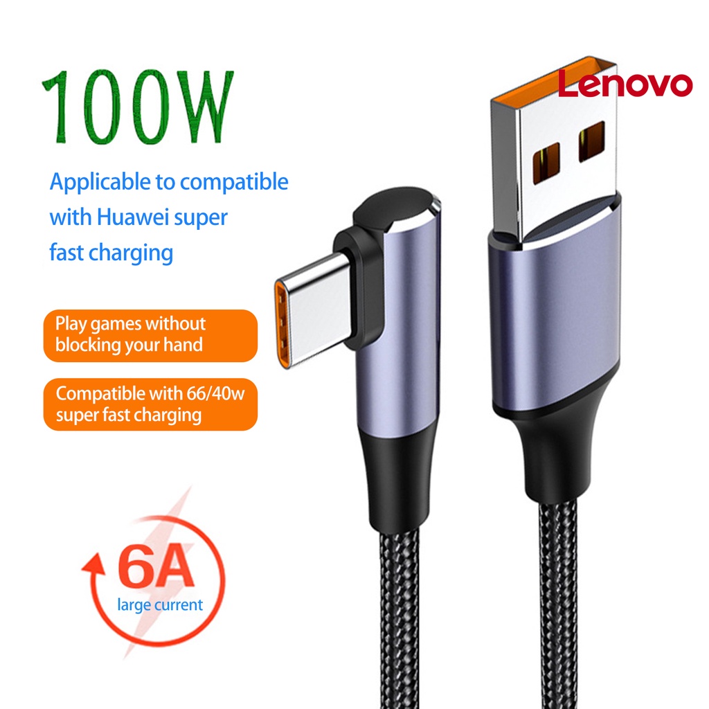 Dây cáp sạc nhanh LENOVO KC-6A 100W USB loại C thích hợp cho điện thoại di động