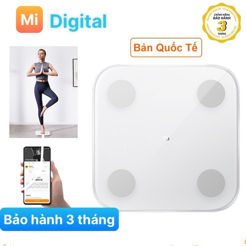 Cân thông minh Xiaomi Body Fat Scale 2-Phiên bản quốc tế , kết nối app thông minh