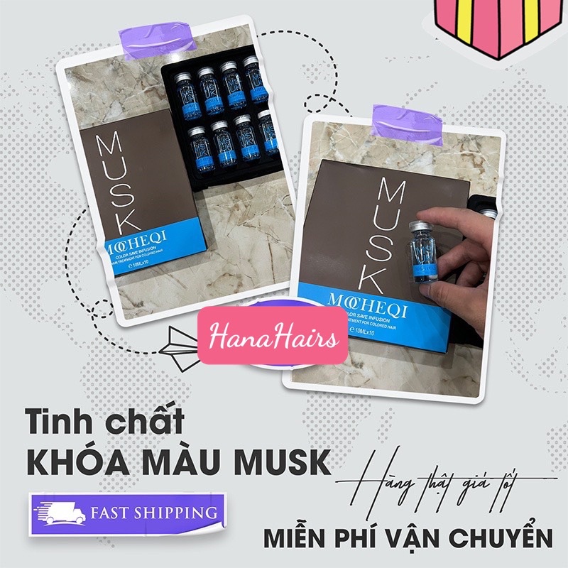 Tinh Chất Khoá Màu MUSK, Giữ Màu Cho Tóc, Chắc Khoẻ, Bóng Mượt, Mềm Mại, Dưỡng Tóc | Hanahair, Hanahairs