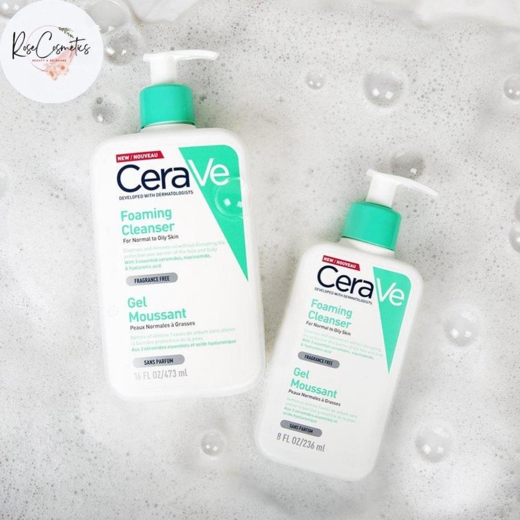 Sữa Rửa Mặt Cerave Cleanser Cho Da Dầu, Da Khô, Da Nhạy Cảm Bản Nội Địa Pháp 236ML Chuẩn Chính Hãng - Sue.Cosmetics