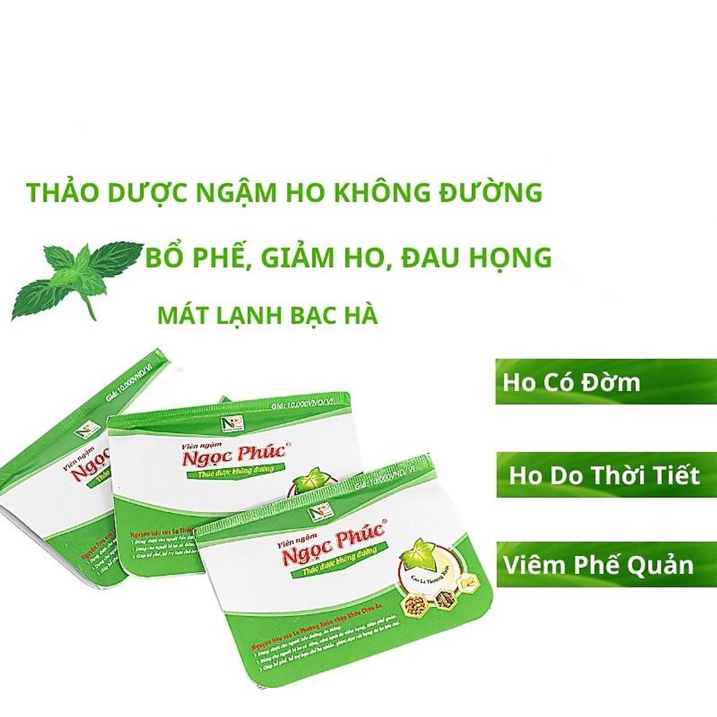 Viên ngậm ho Ngọc Phúc hỗ trợ tiêu đờm, giảm đau họng 40 viên