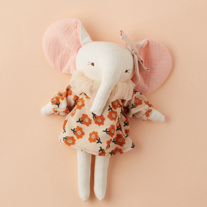 Thú vải linen nhồi bông cao cấp CHIPPIANDCO Voi Gloria 30cm
