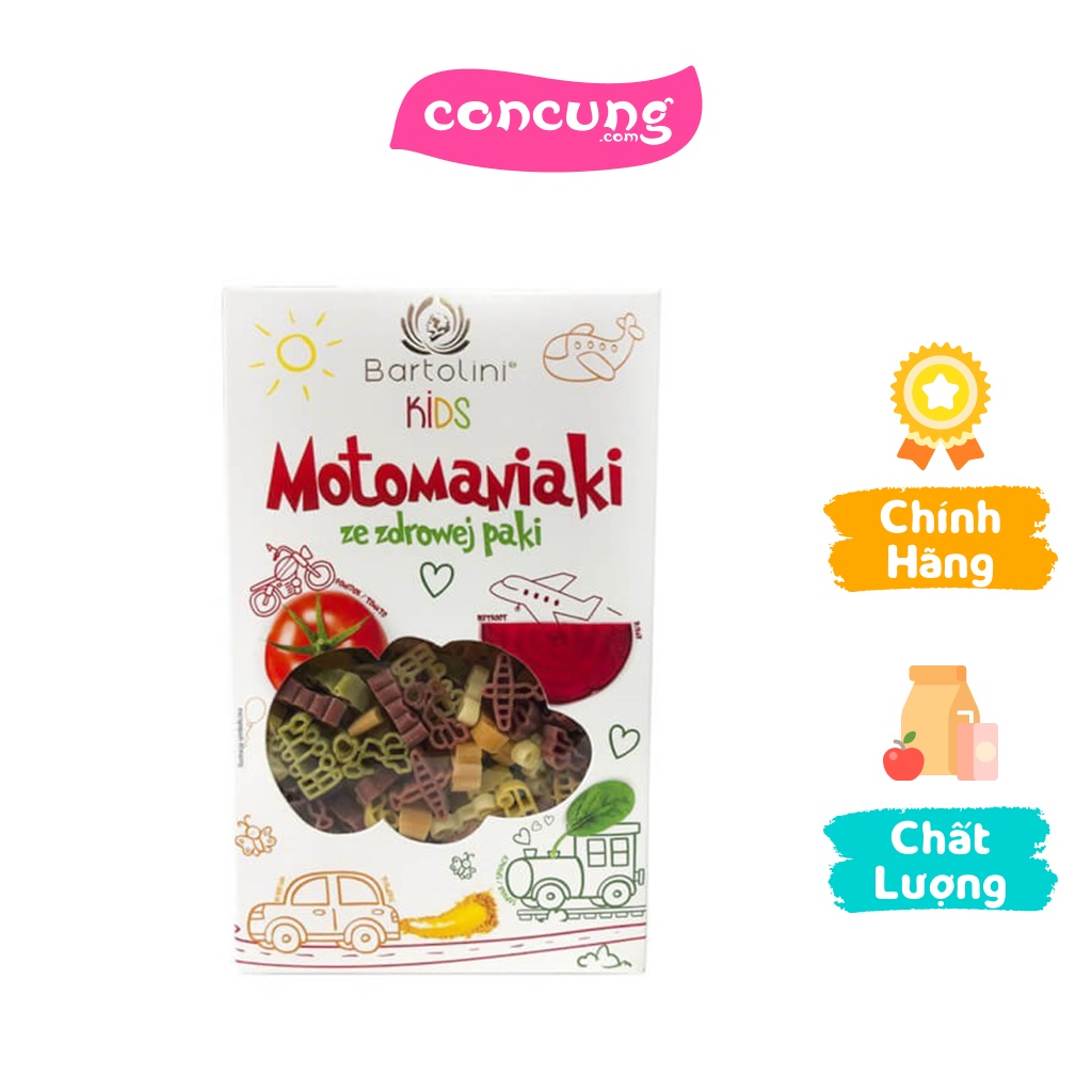 Mì nui rau củ cho bé hình xe động cơ Bartolini 250g