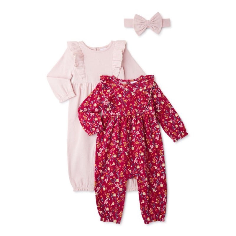 Body dài tay mùa đông cho bé gái, bộ liền thân cánh tiên cho bé 3 tháng/ 6 tháng/ 9 tháng/ 12 tháng/ 18 tháng/ 24 tháng