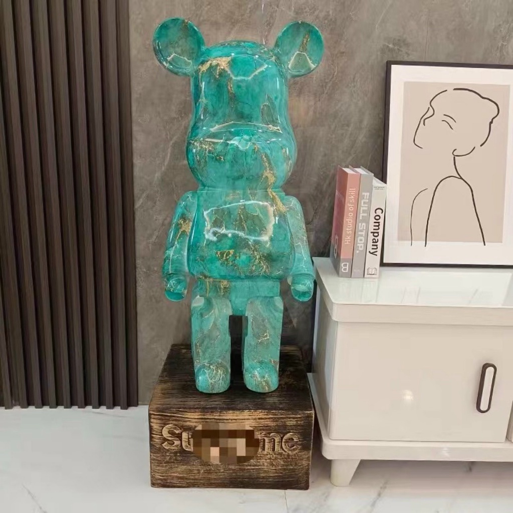 Gấu BearBrick-tượng gấu BearBrick trơn loang xanh-kt 80cm-trang trí decor nhà cửa,sang chảnh-đẹp,giá rẻ-quà tặng ý nghĩa