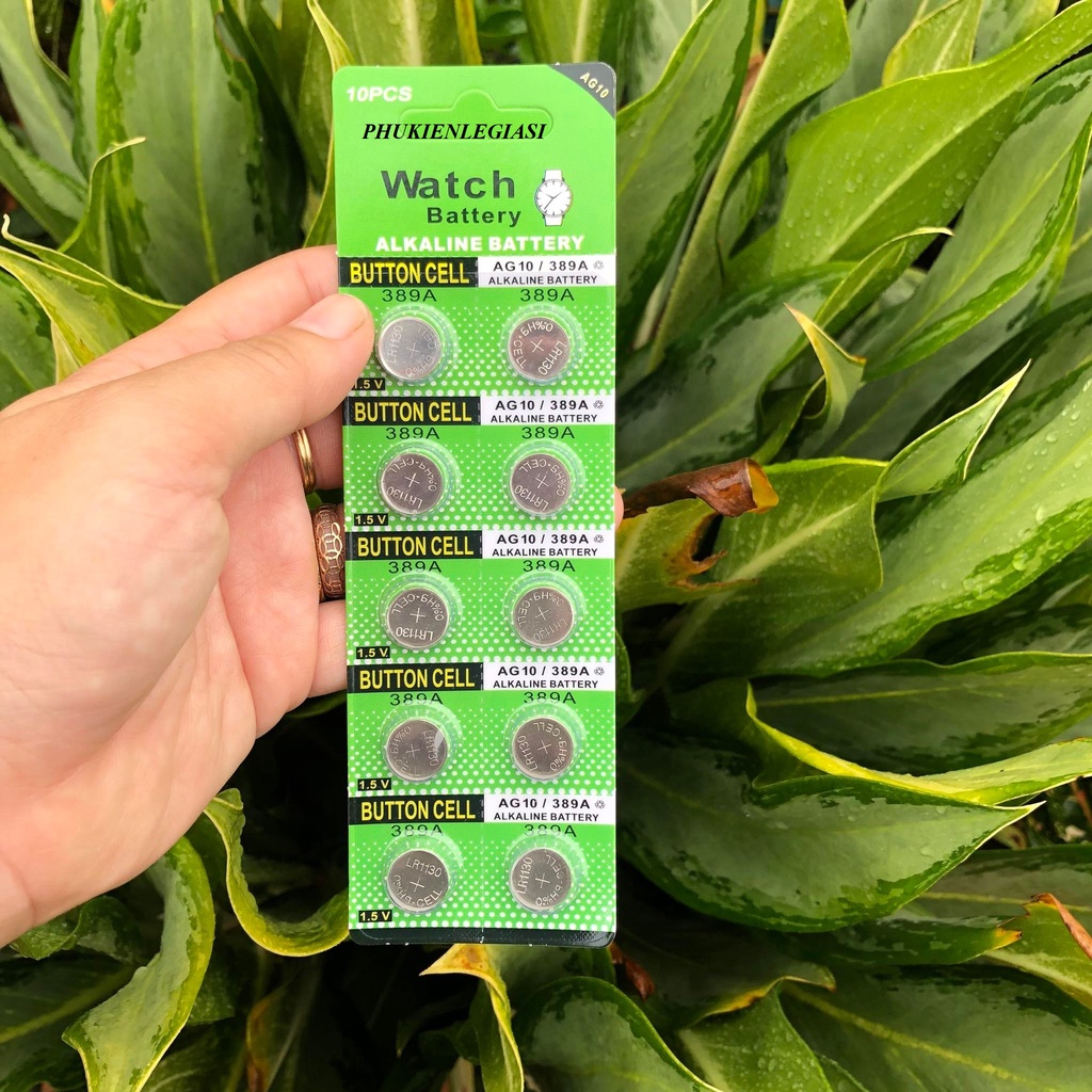 Pin AG10 389 SR54, LR54, 189, 387, 389, 390, LR1130 R1130, LR1131, SR1131, 1138SO điện áp 1.5V