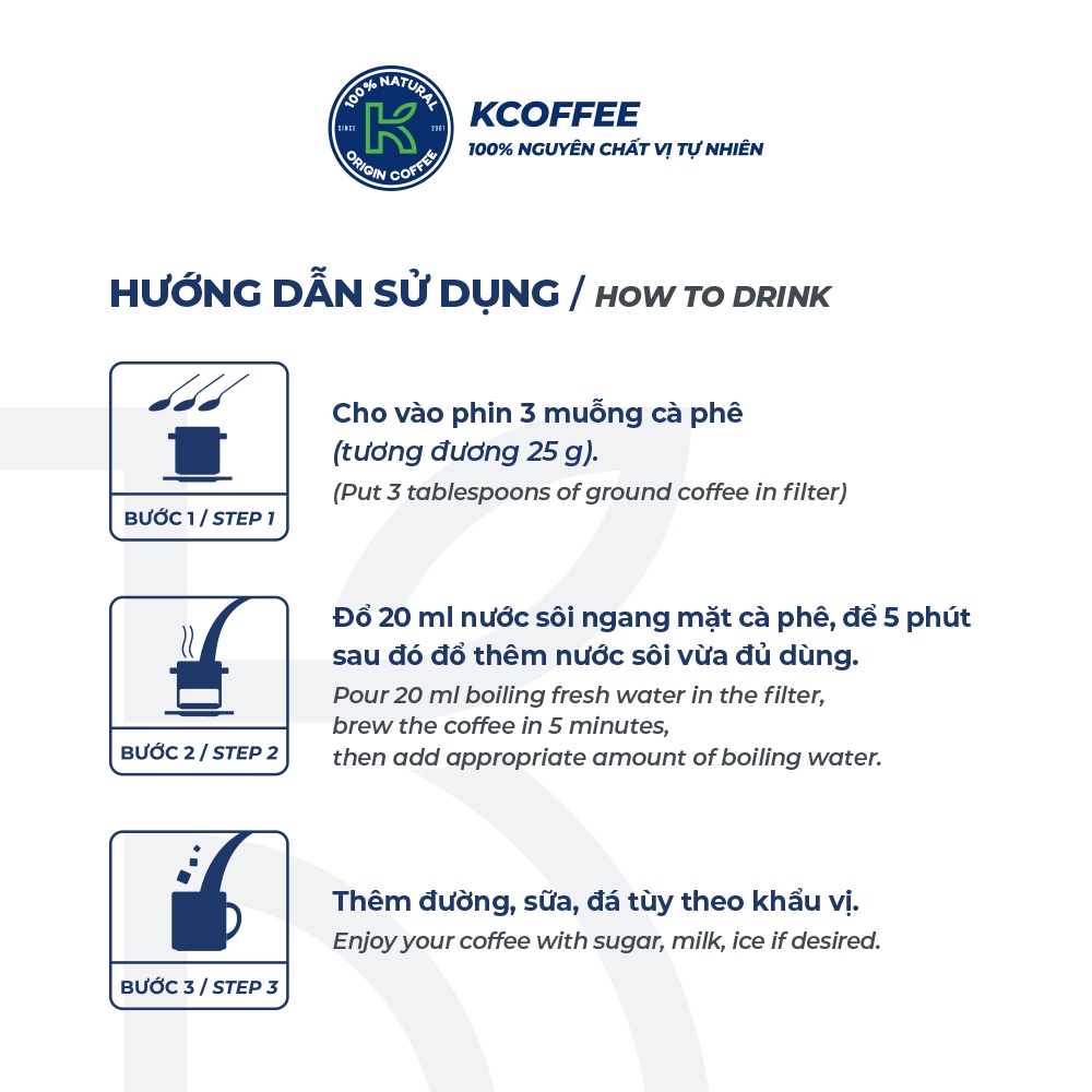 Cà phê Rang Xay K PhucSinh 5 Mix Arabica và Robusta K Coffee 454G