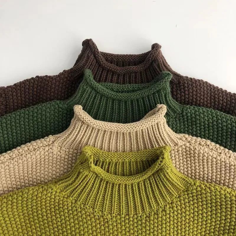 Áo Sweater Dệt Kim Cổ Lọ Thời Trang Thu Đông Mới 2022 Dành Cho Bé Trai Bé Gái