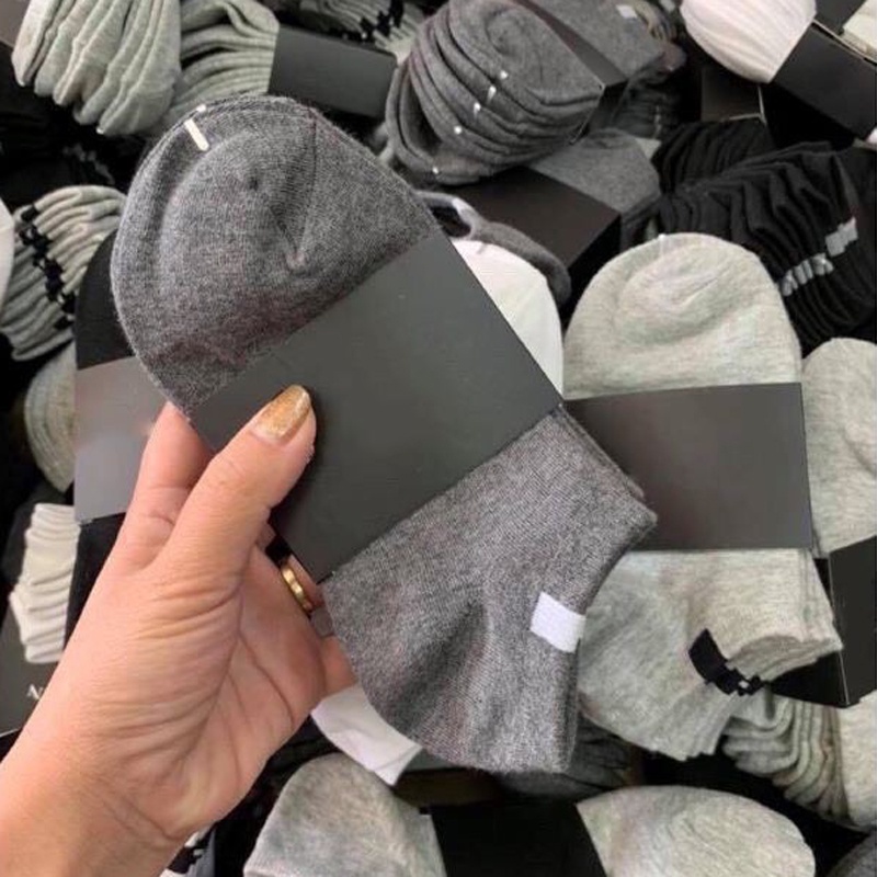 Tất WANG JIANG vớ kháng khuẩn thoáng khí cotton cao cấp  màu trắng đen xám ghi cổ ngắn Mã số 127