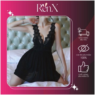 Váy ngủ voan phối ren gợi cảm + chip - renx - va2015
