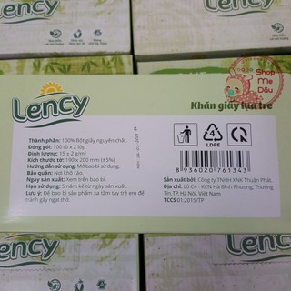 (DATE 2026) Khăn giấy Lụa tre Lency (100 tờ, 2 lớp)