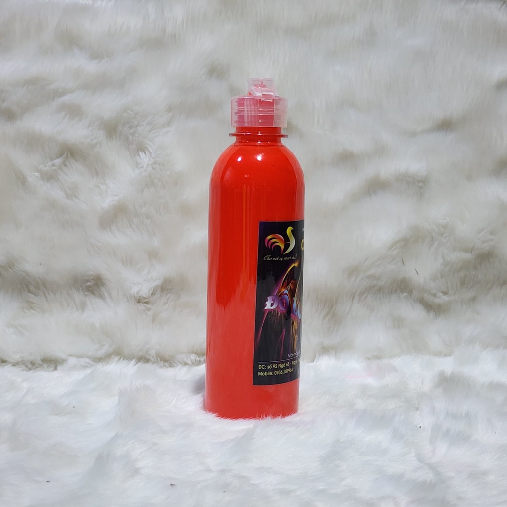 Sơn Phản Quang Đổ Loang Chicken 5D chai 330ml màu đổ acrylic pouring phát sáng trong đêm tối dưới ánh đèn UV