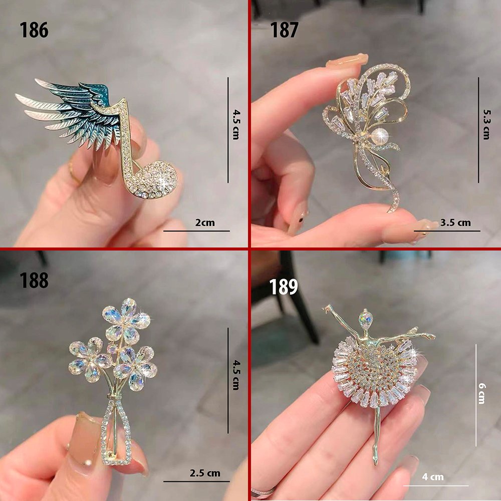 GOTI - Ghim Cài Áo Hình Tre Lá Đính Hạt Thời Trang Nữ Kiểu Dáng Trâm Cài Phụ Kiện Đẹp