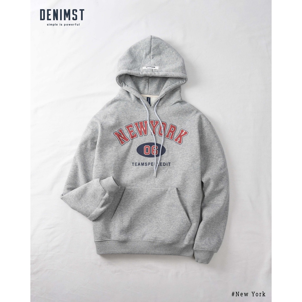 Áo nỉ hoodie DENIMST- New york, áo nỉ lót lông cao cấp, form unisex nam nữ