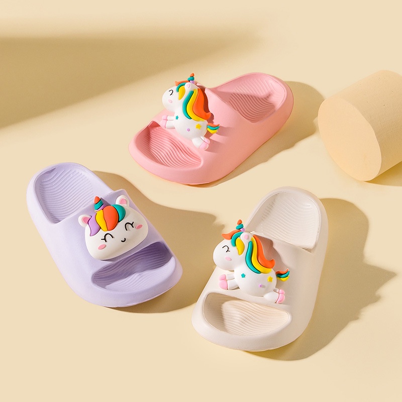 Dép đi trong nhà / ngoài trời AYUER đế mềm chống mòn phối hình kỳ lân phong cách hè