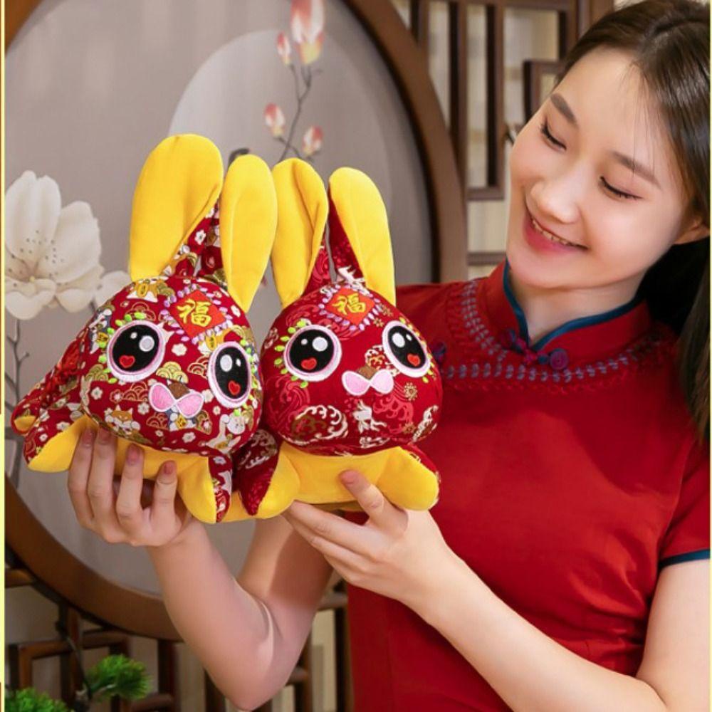 ANEMONE Thỏ Nhồi Bông Phong Cách Trung Hoa Trang Trí Năm Mới