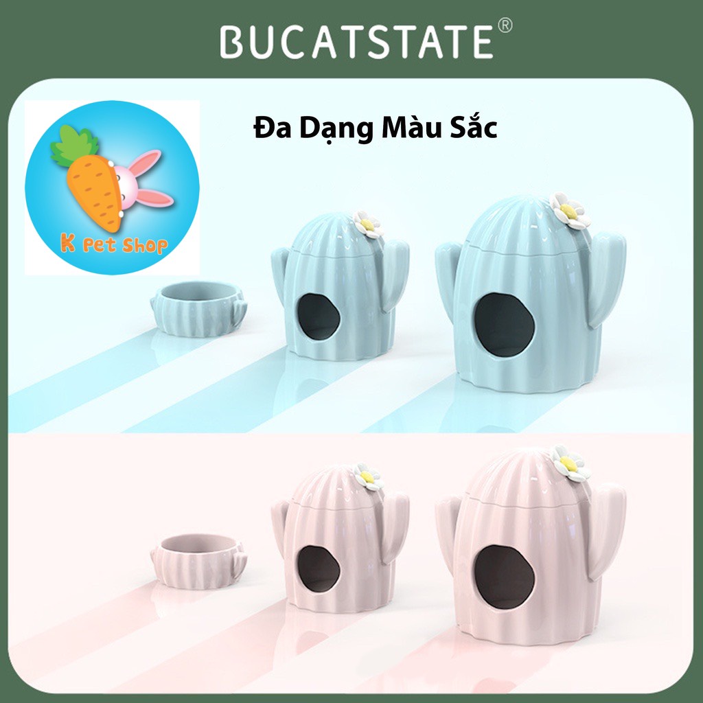 Nhà ngủ hamster hãng Bucatstater gốm sứ hình xương rồng tạo cảm giác thoải mái cho chuột hamsters, Sóc,Thú cưng nhỏ.